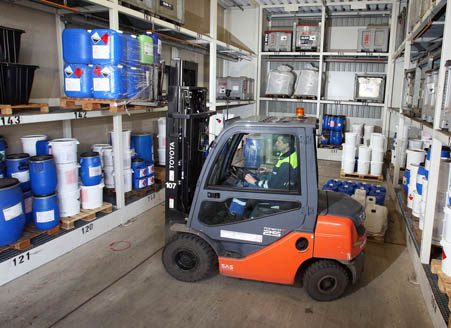 Für jeden Gefahrstoff das richtige Lager Sonderabfallrecycling